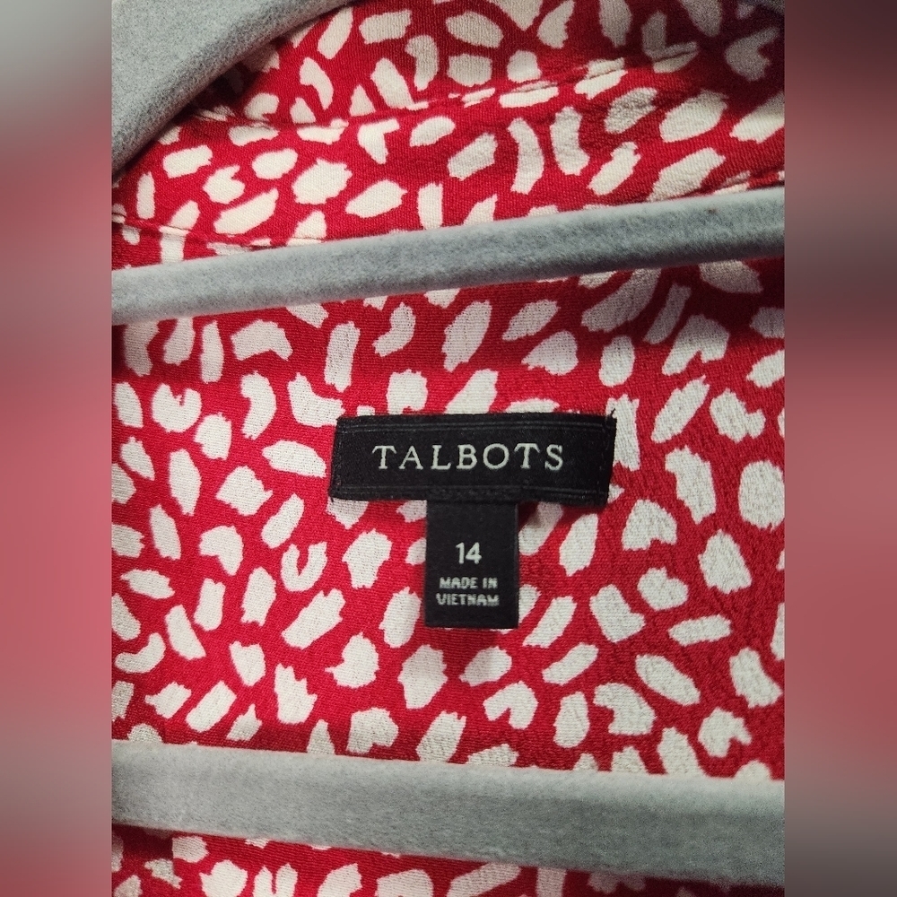 Talbots Leopard Tie-waist Midi Dress Size 14 - Picture 2 of 5